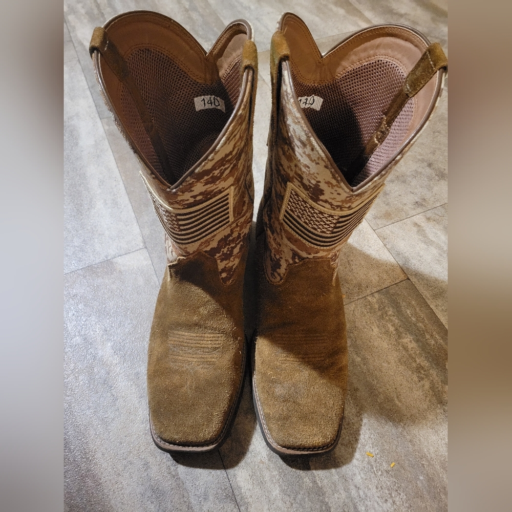 Mens Ariat Sport western boots camo size 14D soft toe